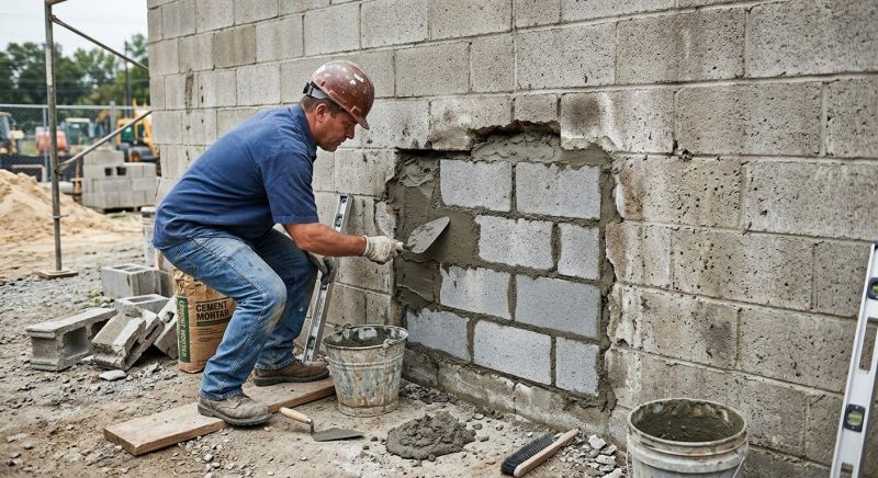 Cinder Block Wall Repair in Charleston, SC