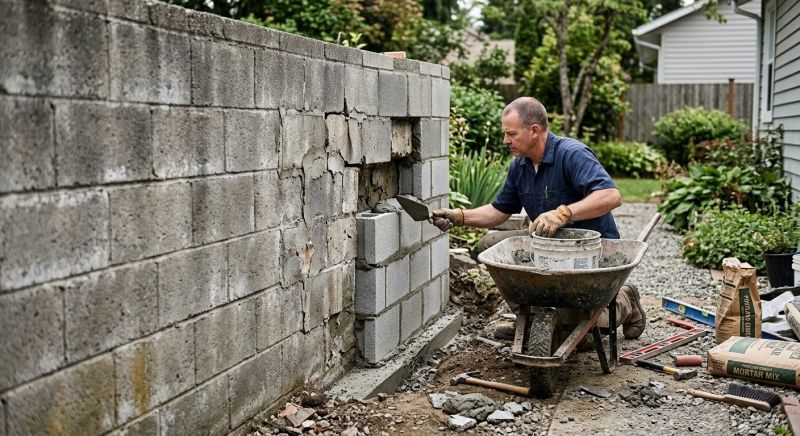 Cinder Block Wall Repair in North Charleston, SC