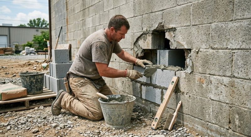 Cinder Block Wall Repair in Moncks Corner, SC
