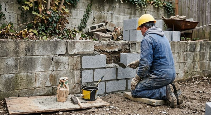 Cinder Block Wall Repair in Mount Pleasant, SC