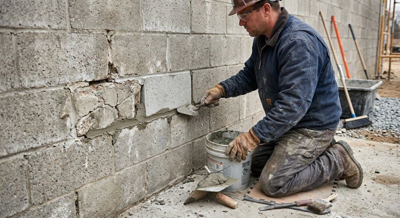 Concrete Block Wall Repair in North Charleston, SC
